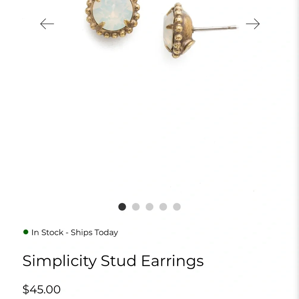 Sorrelli Simplicity Gold and Opal Stud Earrings - Picture 3 of 3